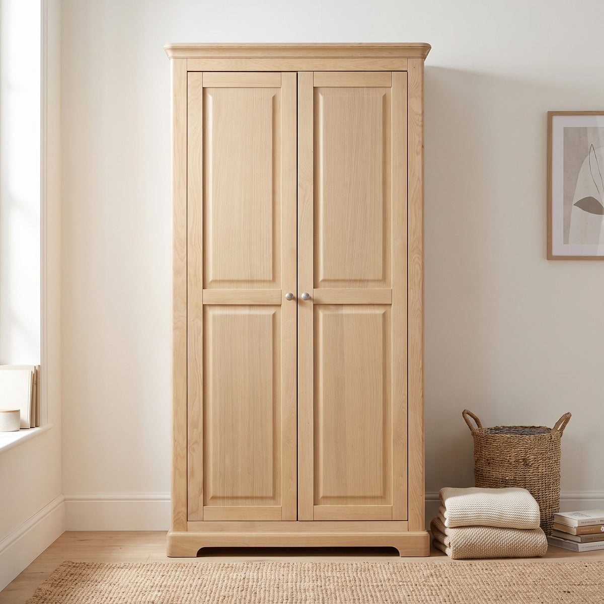 Stretton Oak All Hanging Double Wardrobe - Bridgnorth Furniture