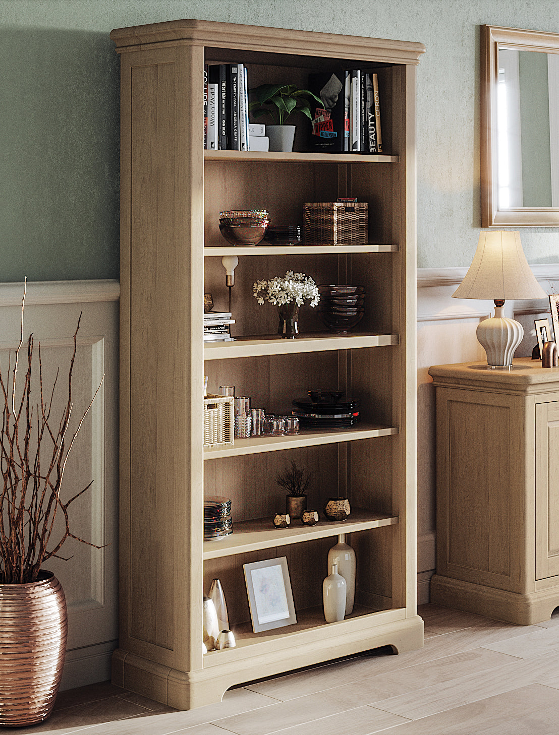 Stretton Oak 6' Bookcase - Bridgnorth Furniture