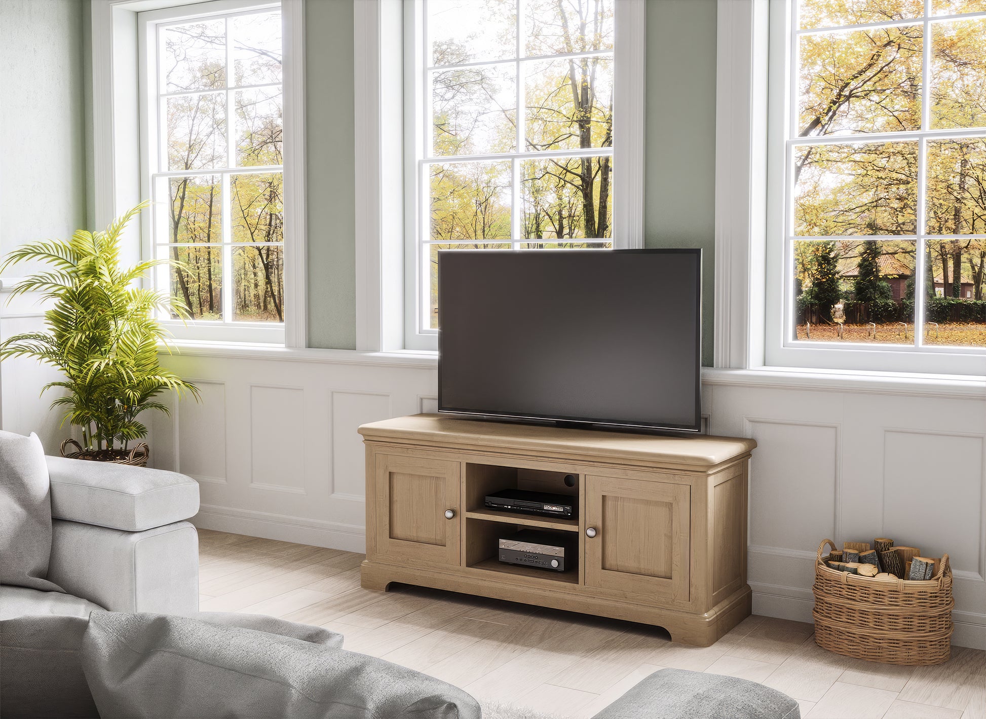 Stretton Oak Large TV Unit - Bridgnorth Furniture