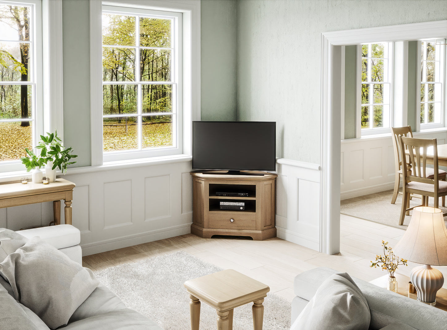 Stretton Oak Corner TV Unit - Bridgnorth Furniture