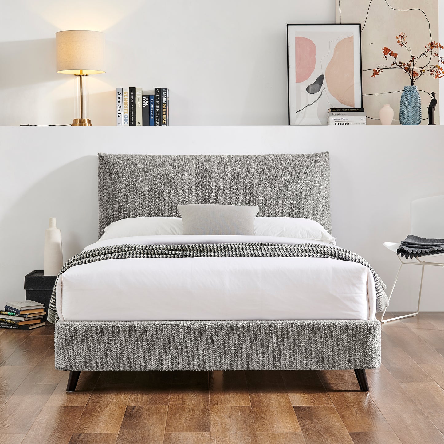 Luna Boucle Pillow Bed Frame