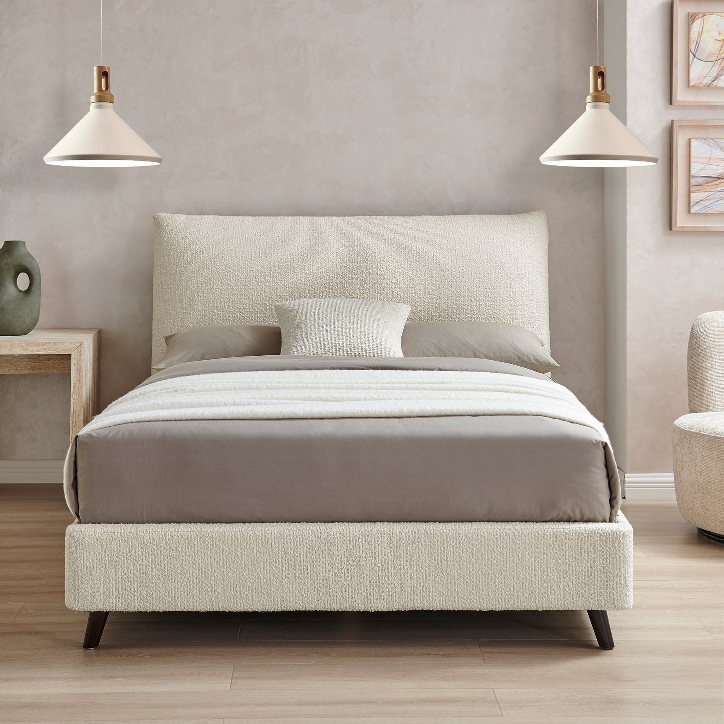 Luna Boucle Pillow Bed Frame
