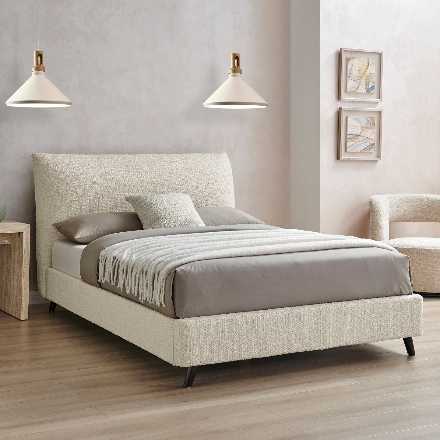 Luna Boucle Pillow Bed Frame