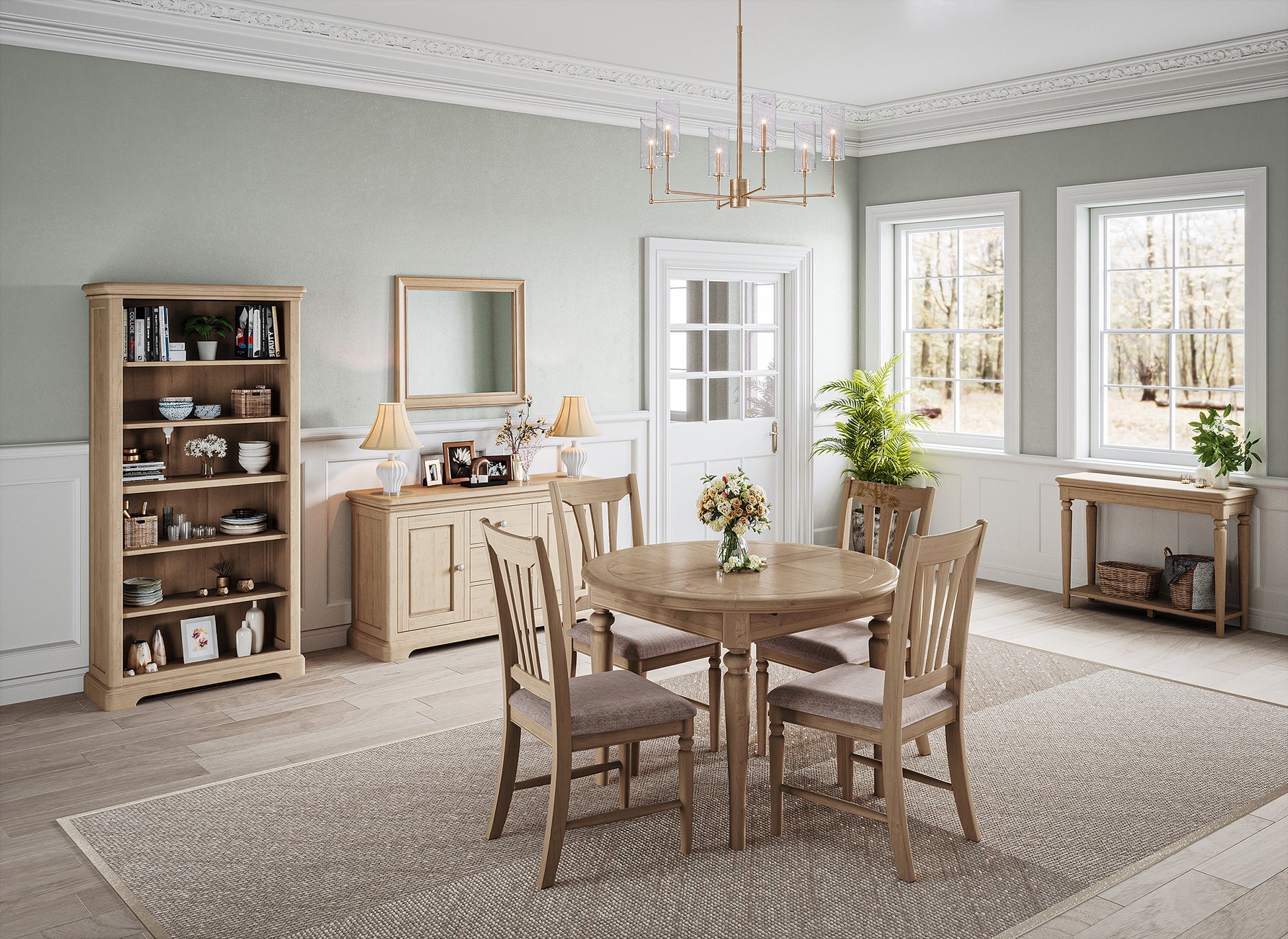 Stretton Oak Round Extending Dining Table - Bridgnorth Furniture