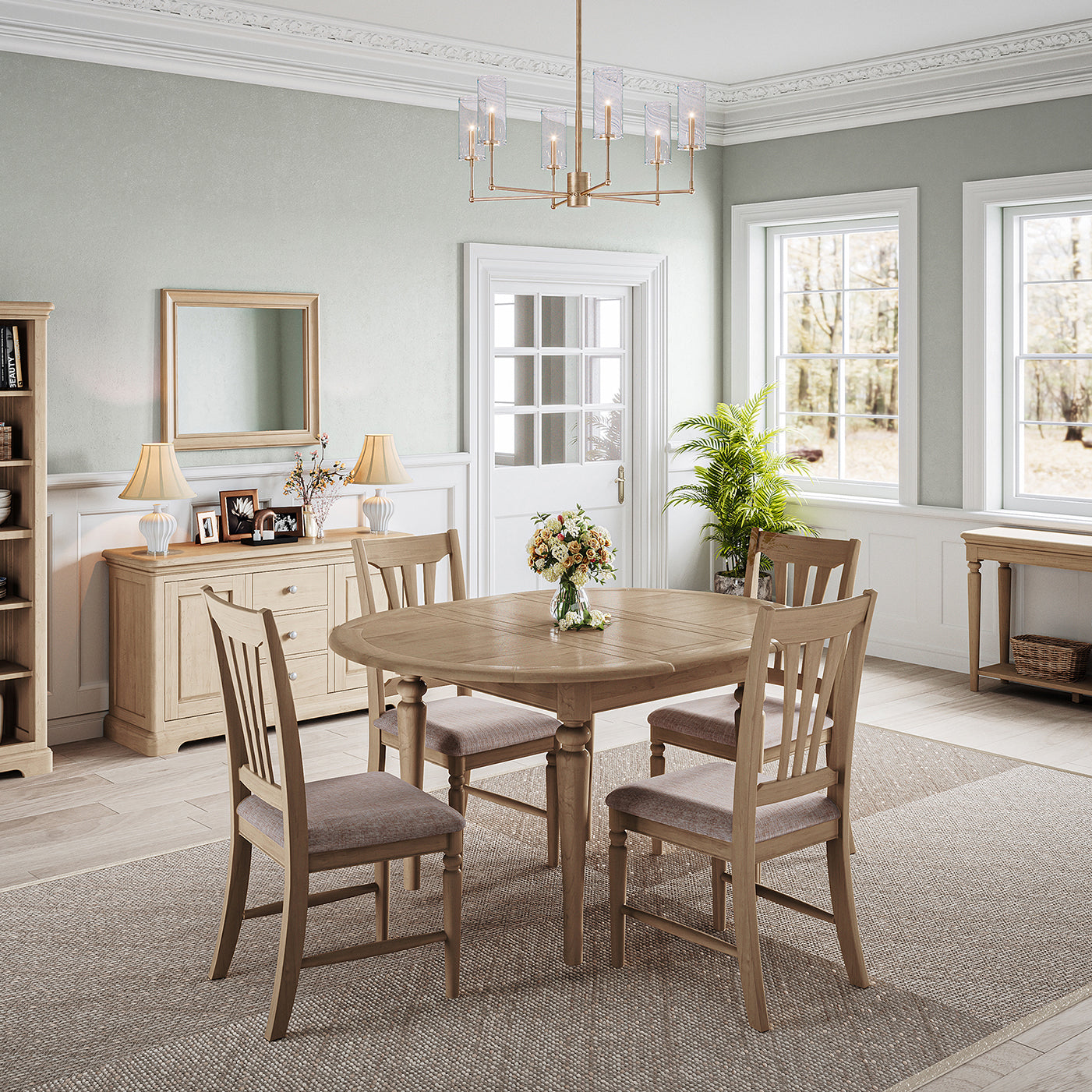 Stretton Oak Round Extending Dining Table - Bridgnorth Furniture