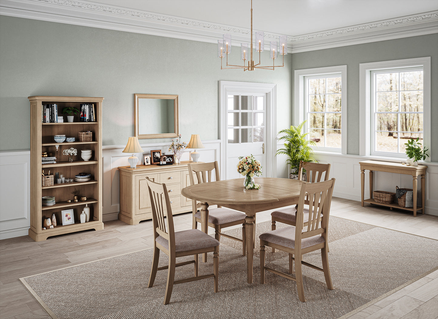 Stretton Oak Round Extending Dining Table - Bridgnorth Furniture