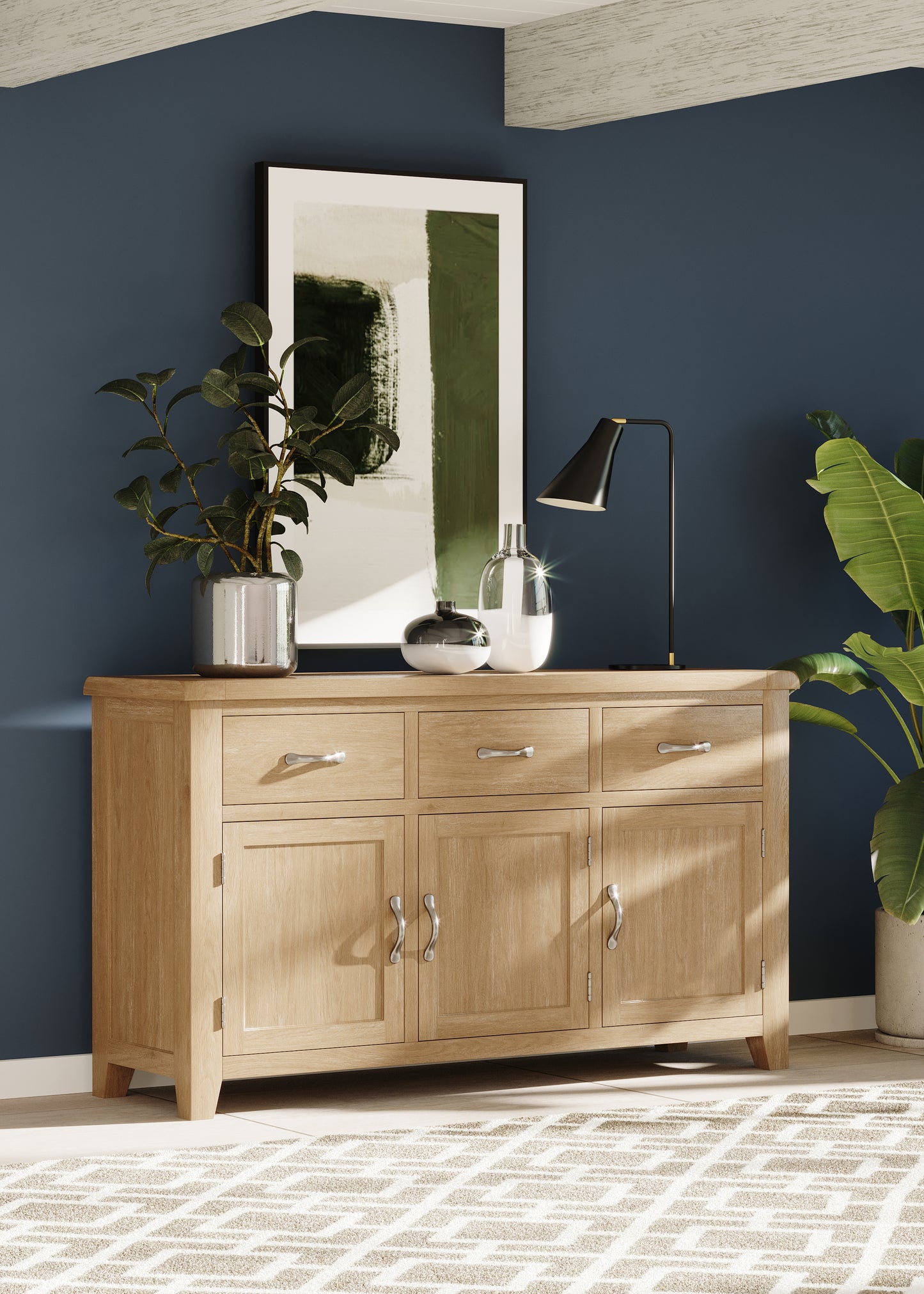 Ashford Oak 3 Door Sidebaord - Bridgnorth Furniture