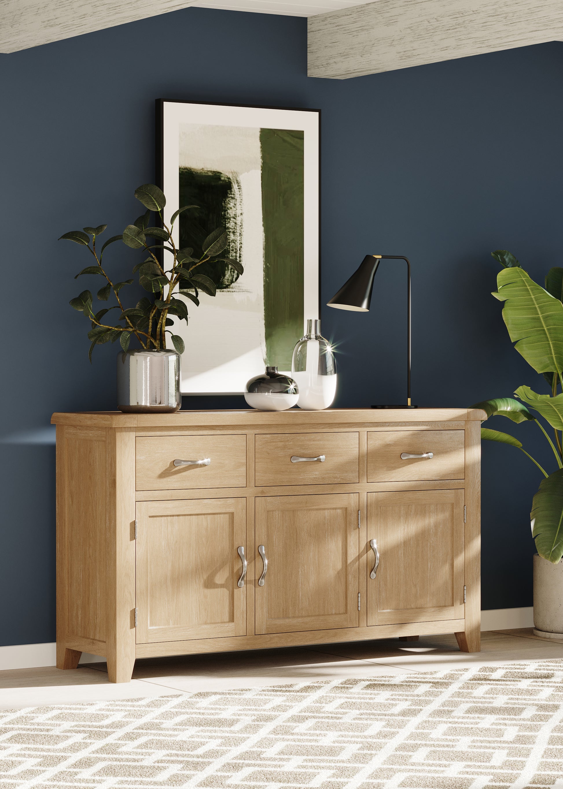 Ashford Oak 3 Door Sidebaord - Bridgnorth Furniture