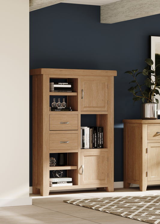 Ashford Oak Tall Display Unit - Bridgnorth Furniture