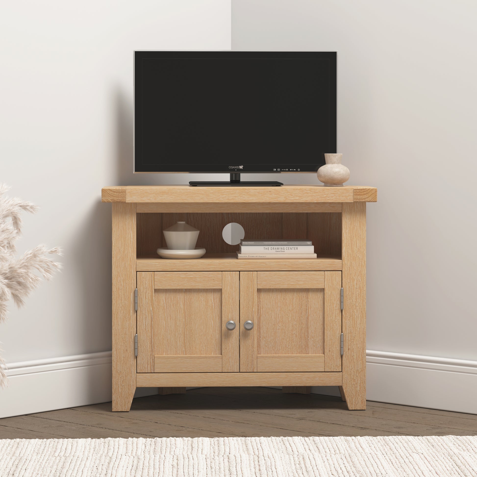 Highley Oak Corner TV Unit - Bridgnorth Furniture