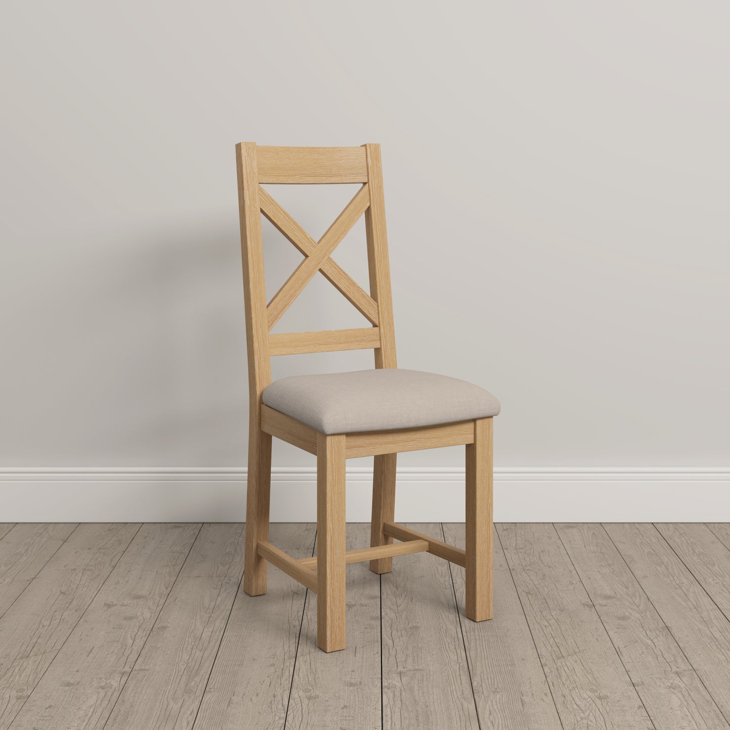 Highley Oak Cross Back Chair (set of two) - Bridgnorth Furniture