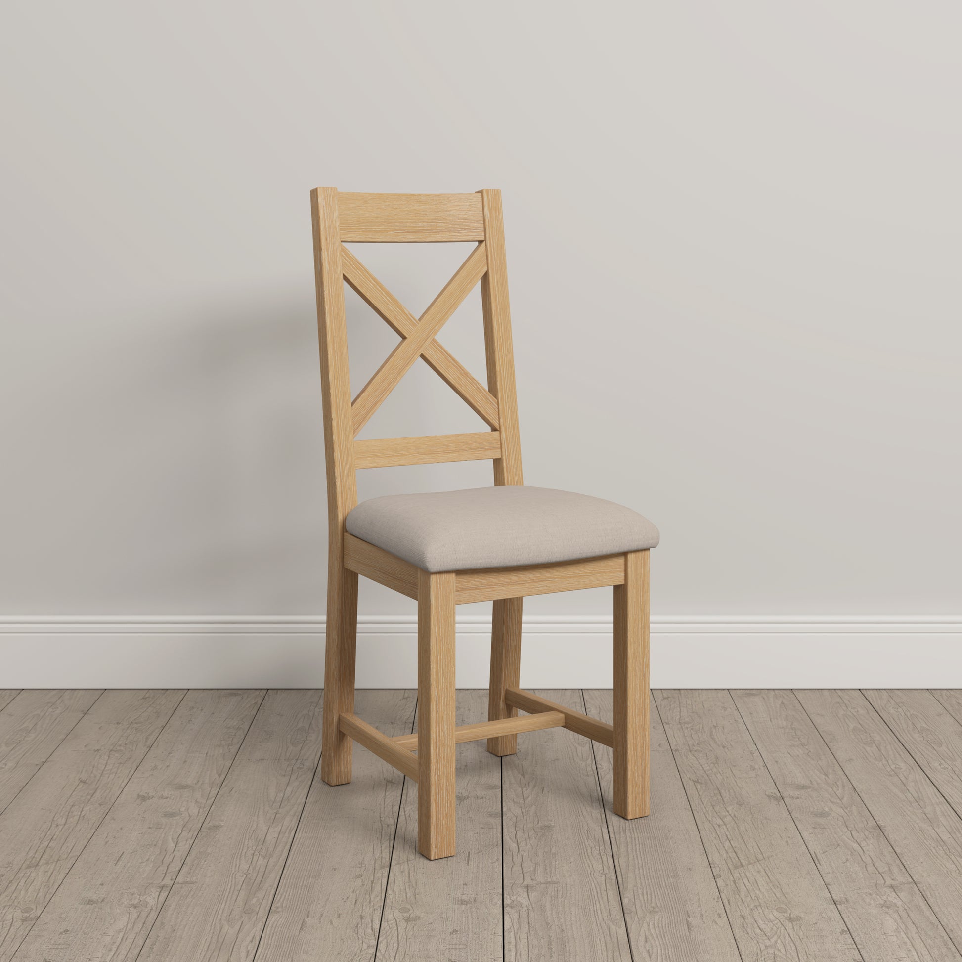 Highley Oak Cross Back Chair (set of two) - Bridgnorth Furniture