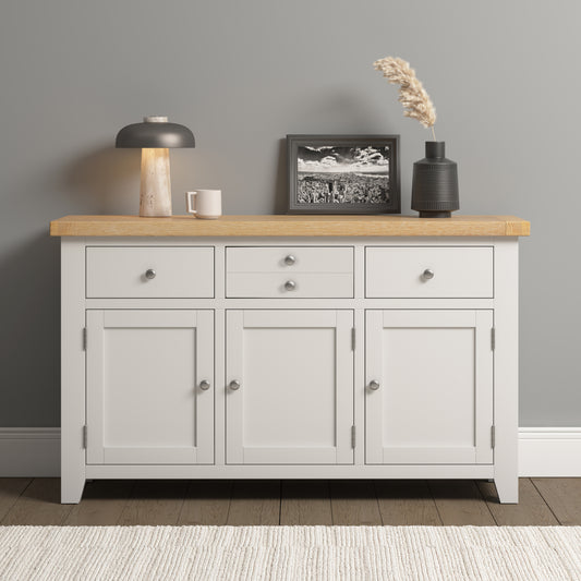 Highley Painted Oak 3 Door Sideboard - Bridgnorth Furniture