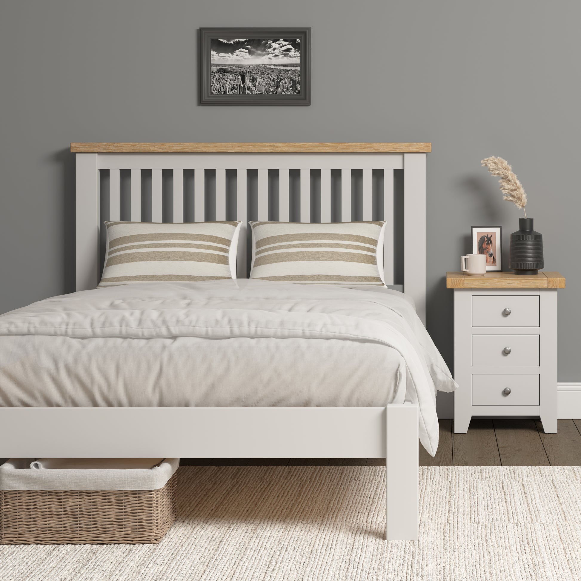 Highley Painted Oak Low Foot End Bed - Bridgnorth Furniture
