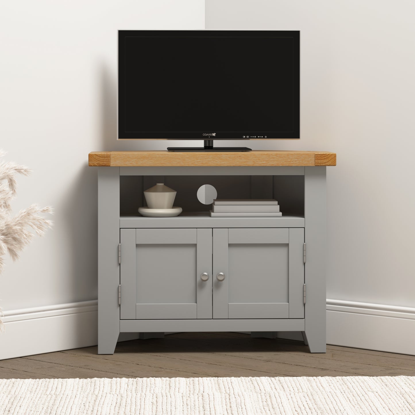 Highley Painted Oak Corner TV Unit - Bridgnorth Furniture