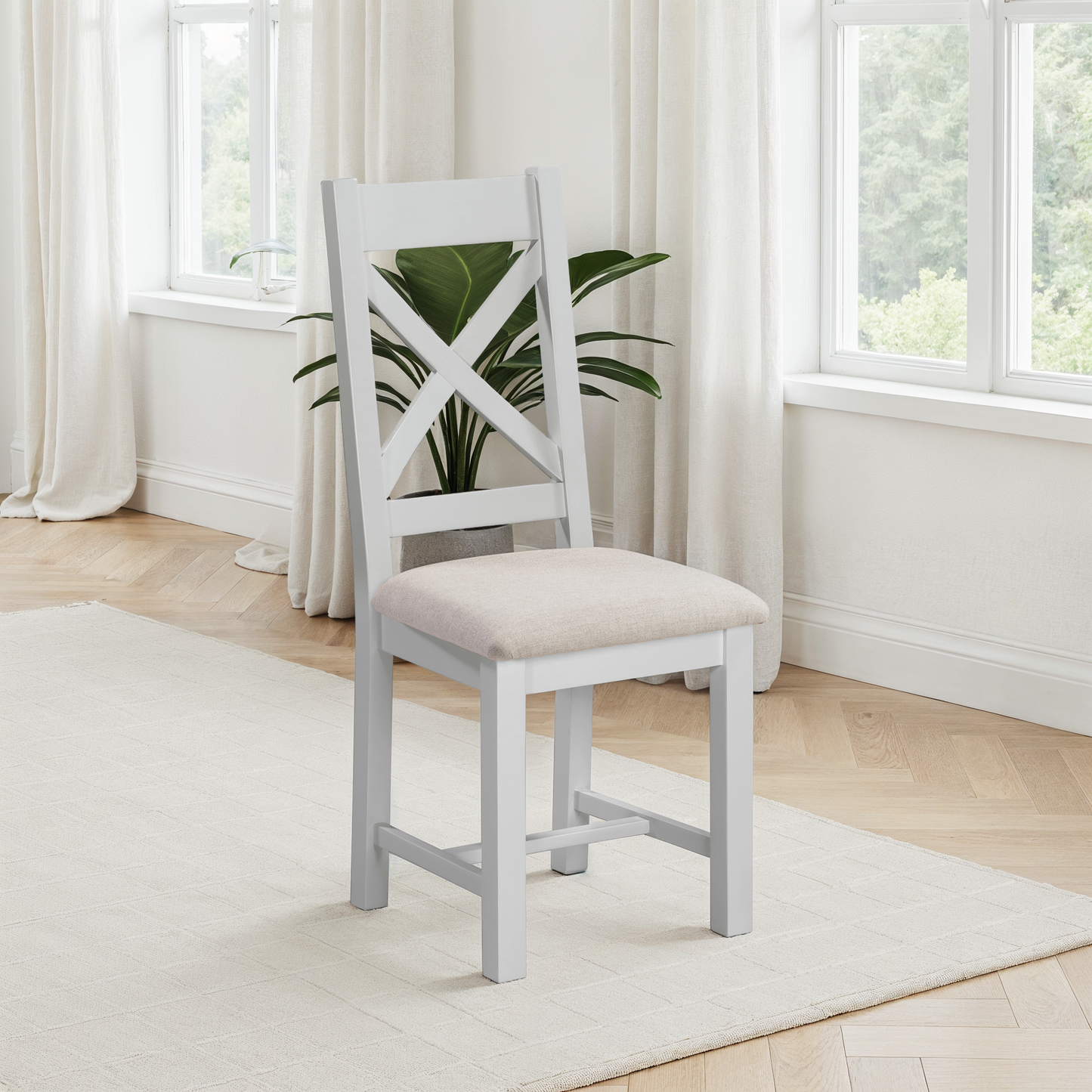 Highley Painted Oak Cross Back Chair (set of two) - Bridgnorth Furniture