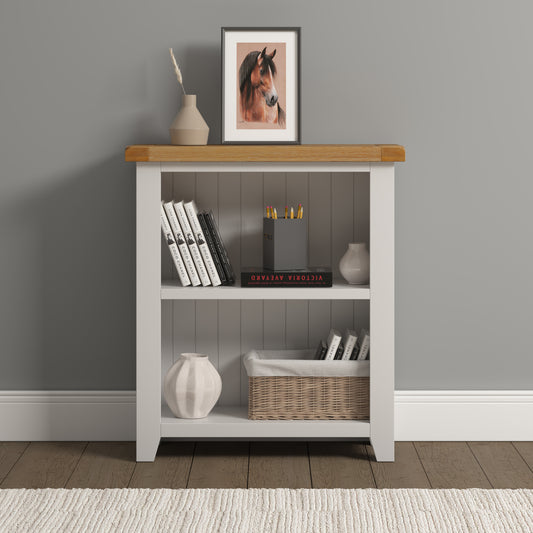 Highley Painted Oak Low Bookcase - Bridgnorth Furniture