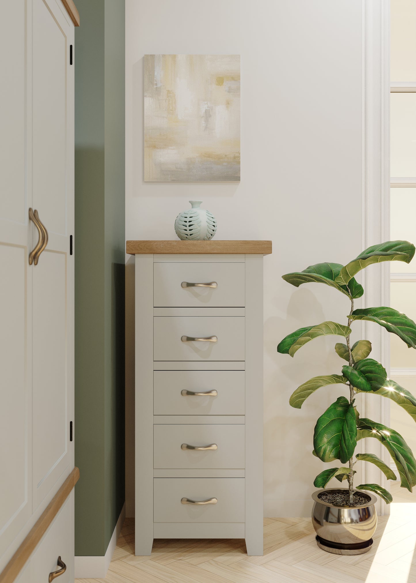 Ashford Painted Oak 5 Drawer Wellington