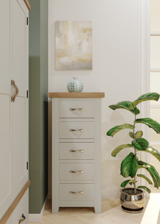 Ashford Painted Oak 5 Drawer Wellington