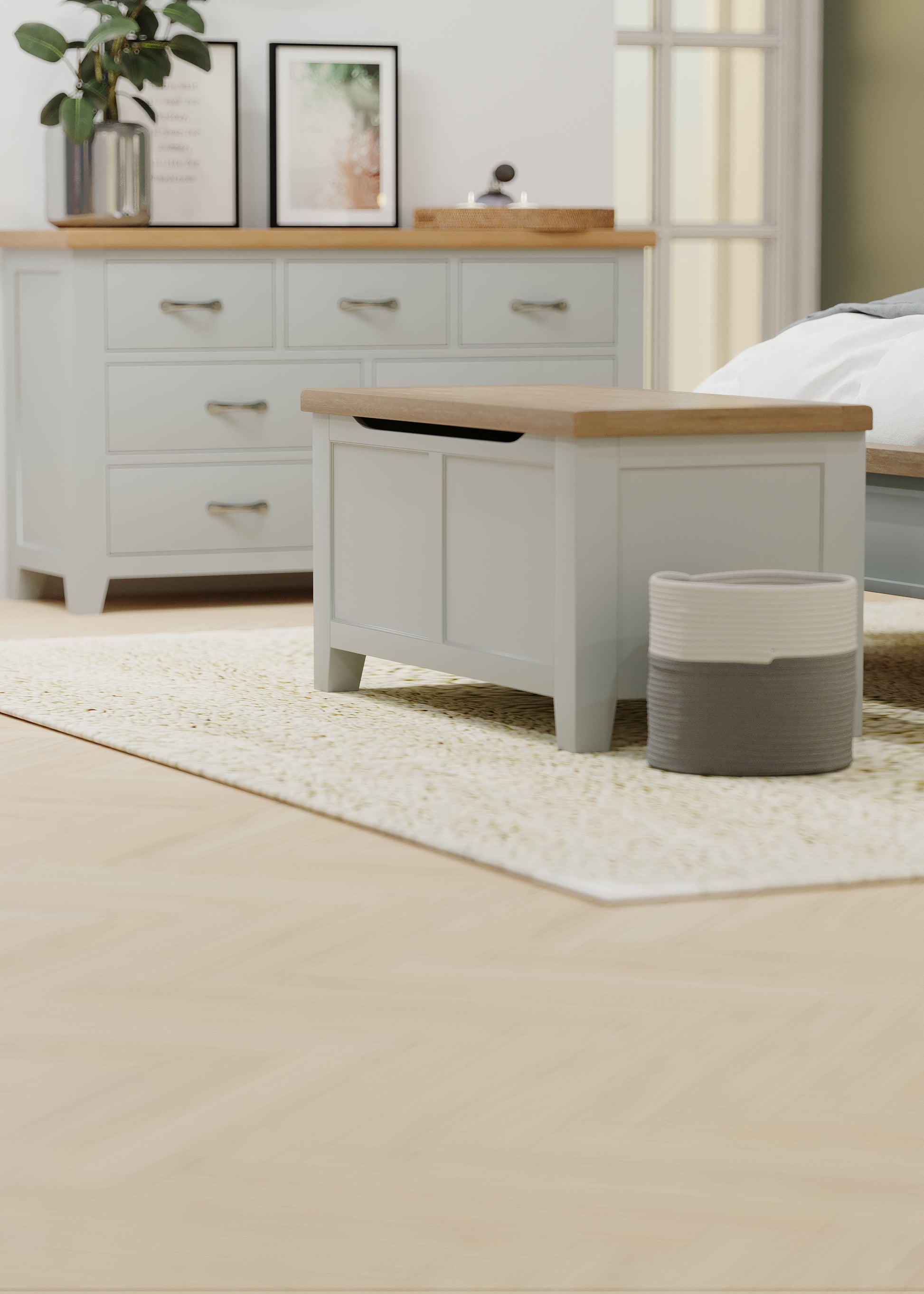 Ashford Painted Oak Blanket Box - Bridgnorth Furniture