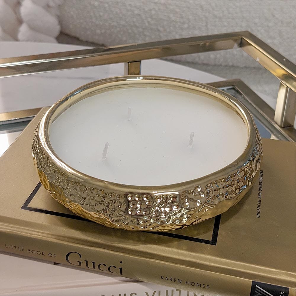 Aeolian 3 Wick Gold Scented Candle - Bridgnorth Furniture