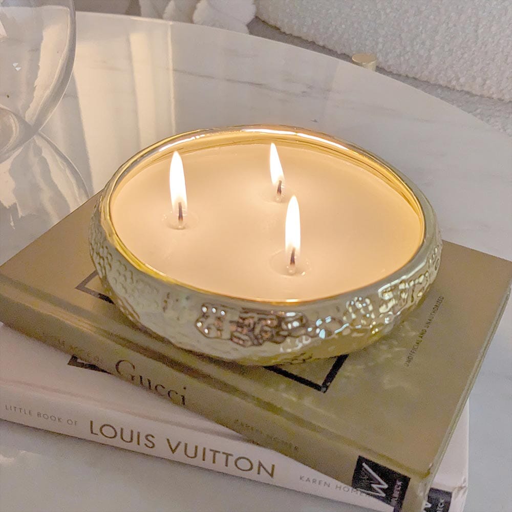 Aeolian 3 Wick Gold Scented Candle - Bridgnorth Furniture