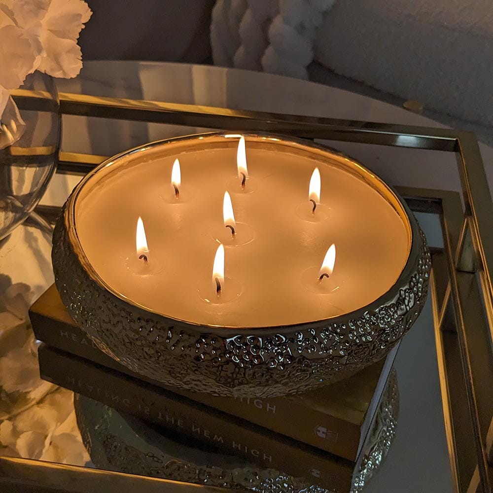 Aeolian 7 Wick Gold Scented Candle - Bridgnorth Furniture