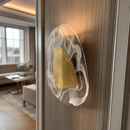 Alida Gold & Glass Marble Effect Abstract Wall Light - Bridgnorth Furniture