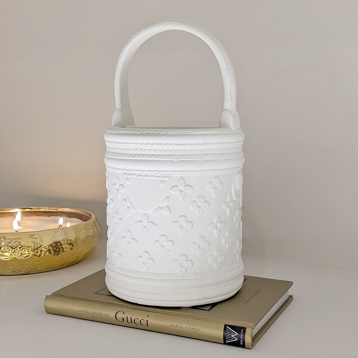 Astrid White Designer Inspired Handbag Ornament - Bridgnorth Furniture