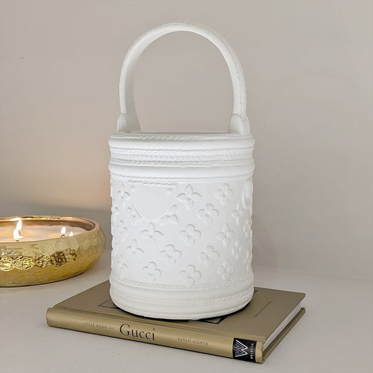 Astrid White Designer Inspired Handbag Ornament - Bridgnorth Furniture