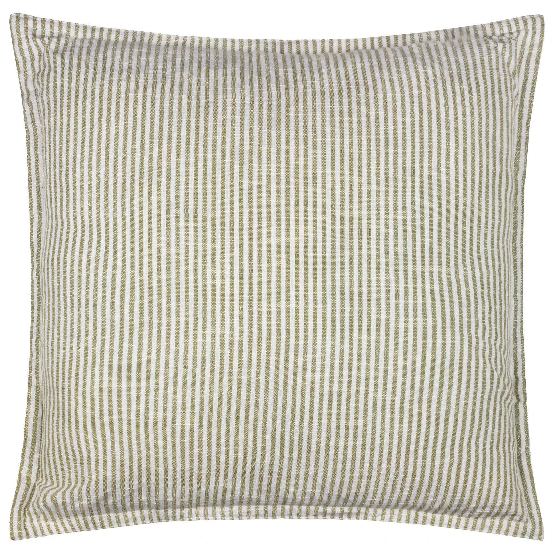 Truro Striped 100% Cotton Cushion Moss - Bridgnorth Furniture