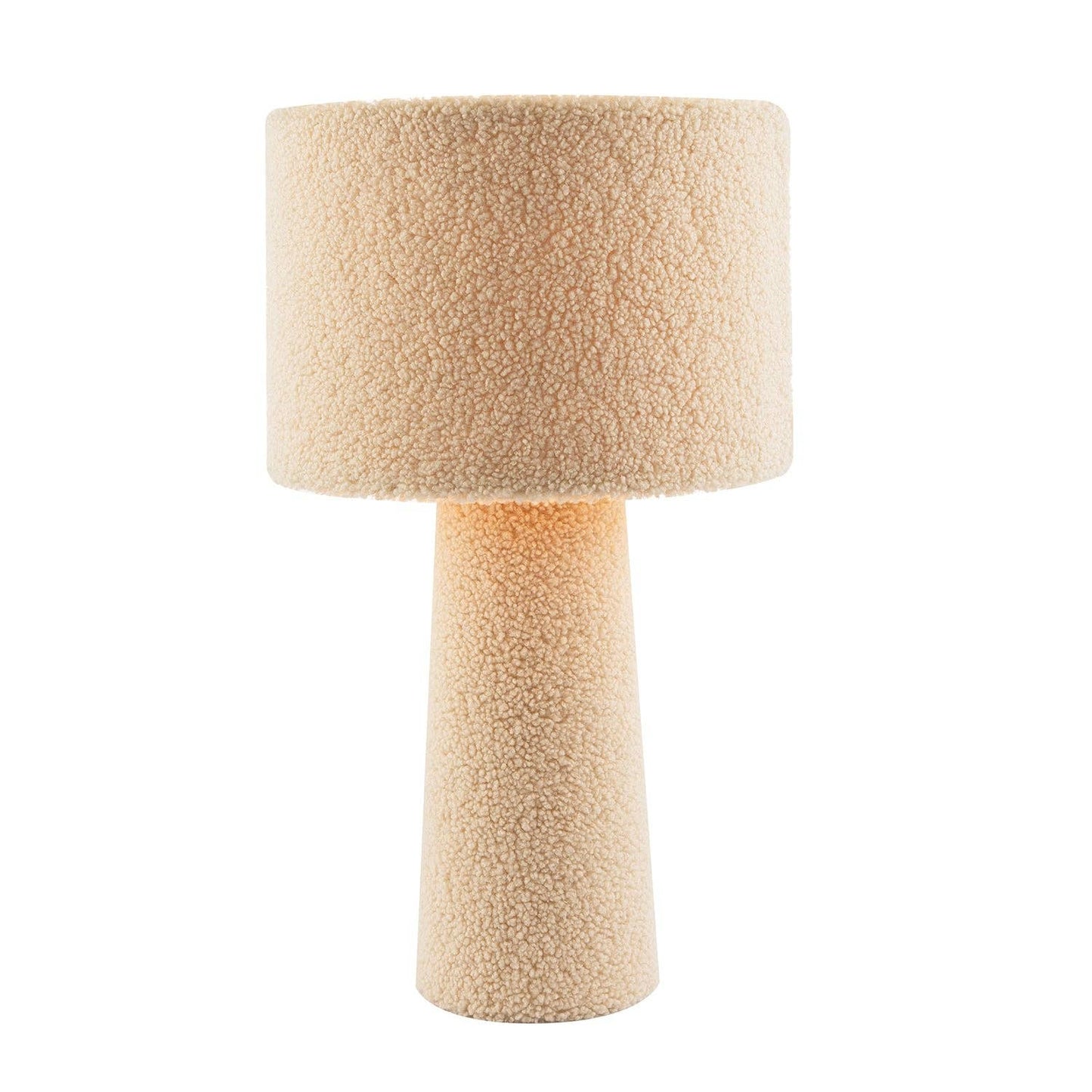 Designer Table Lamp with Cream Wool Base and Shade with Inner Lining - Bridgnorth Furniture