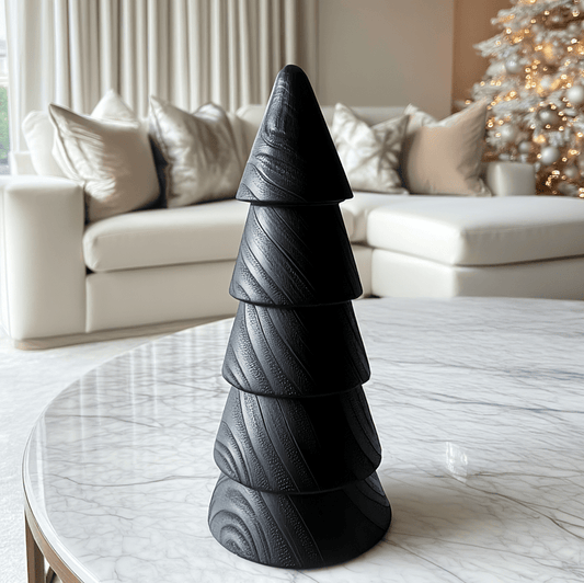 Black Wooden Decorative Festive Tree Ornament - Bridgnorth Furniture