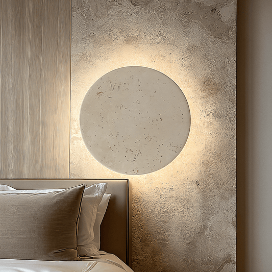 Blanco Large Round Marble Backlit Wall Light - Bridgnorth Furniture
