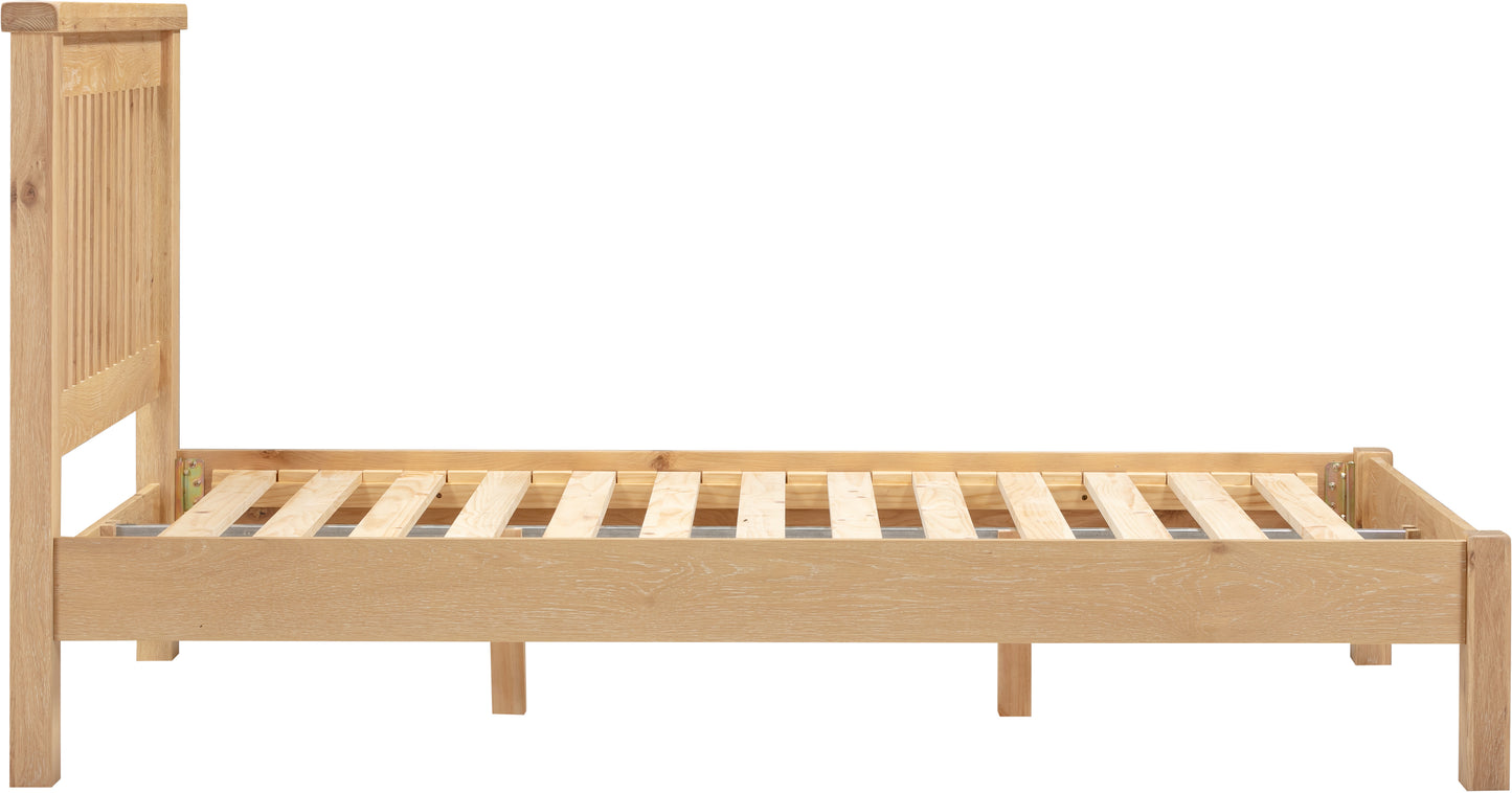Highley Oak 4'6" Low Foot End Double Bed - Bridgnorth Furniture