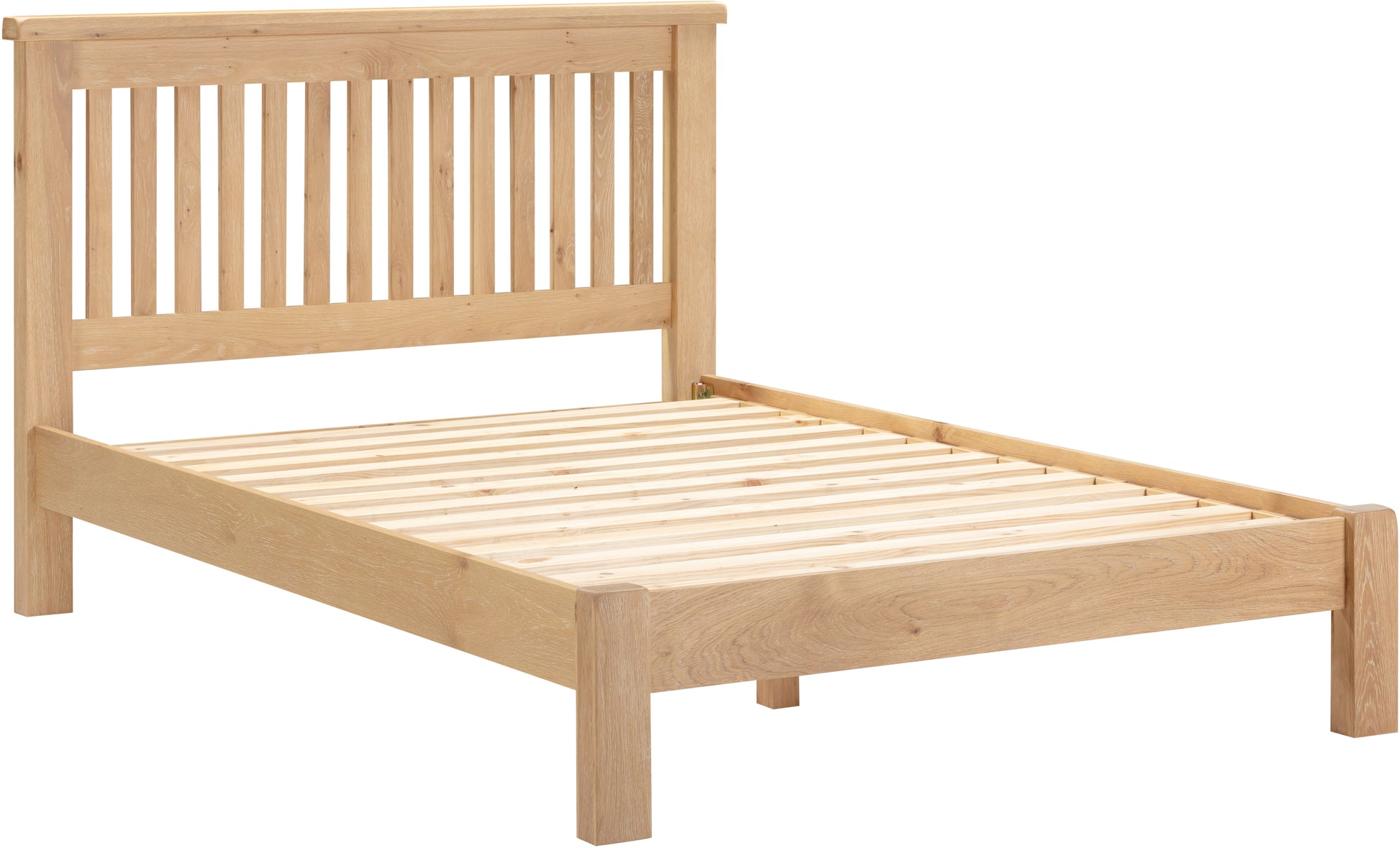 Highley Oak 4'6" Low Foot End Double Bed - Bridgnorth Furniture