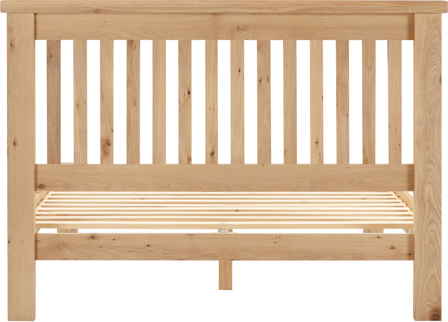 Highley Oak 4'6" Low Foot End Double Bed - Bridgnorth Furniture