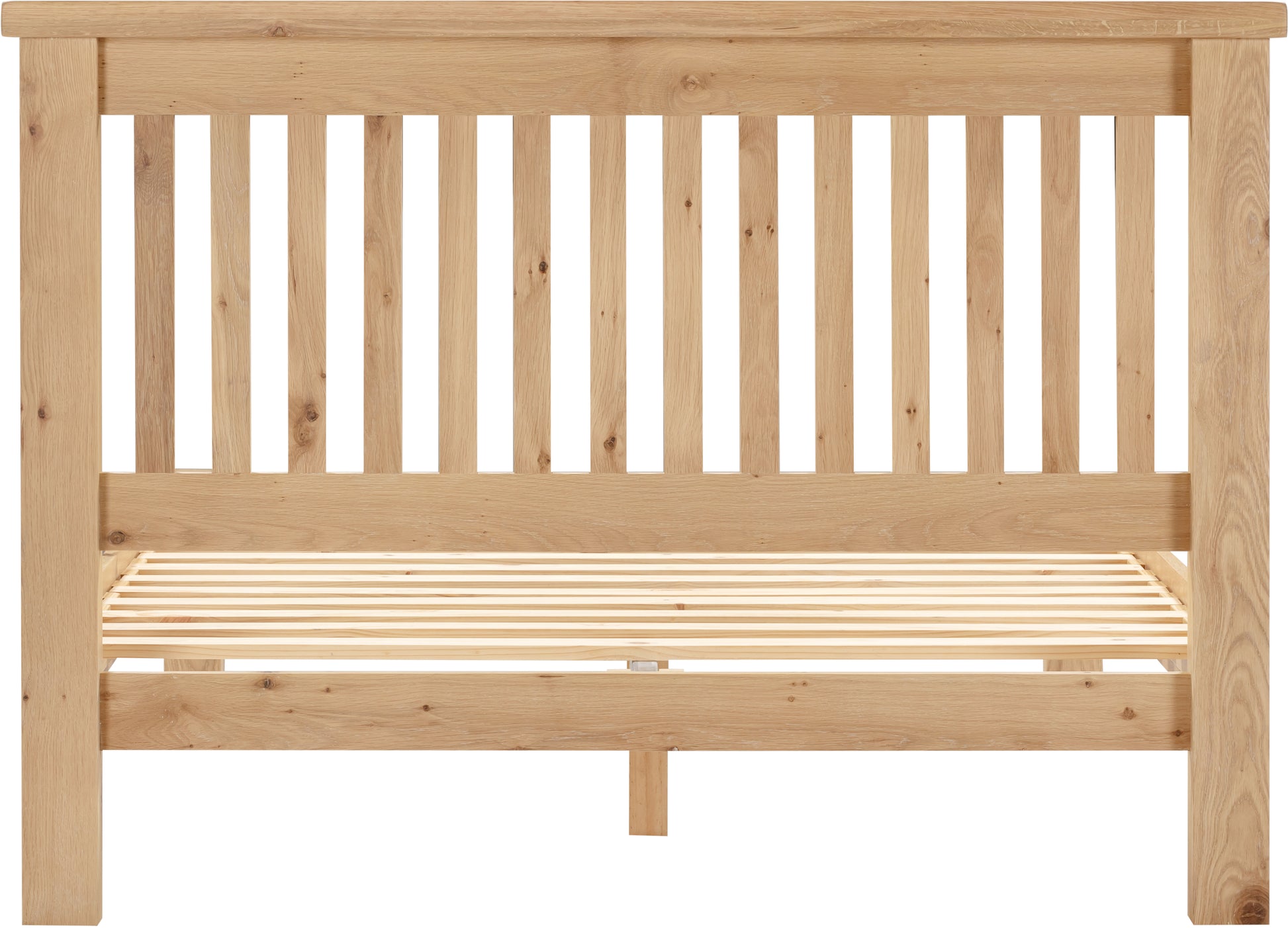 Highley Oak 4'6" Low Foot End Double Bed - Bridgnorth Furniture