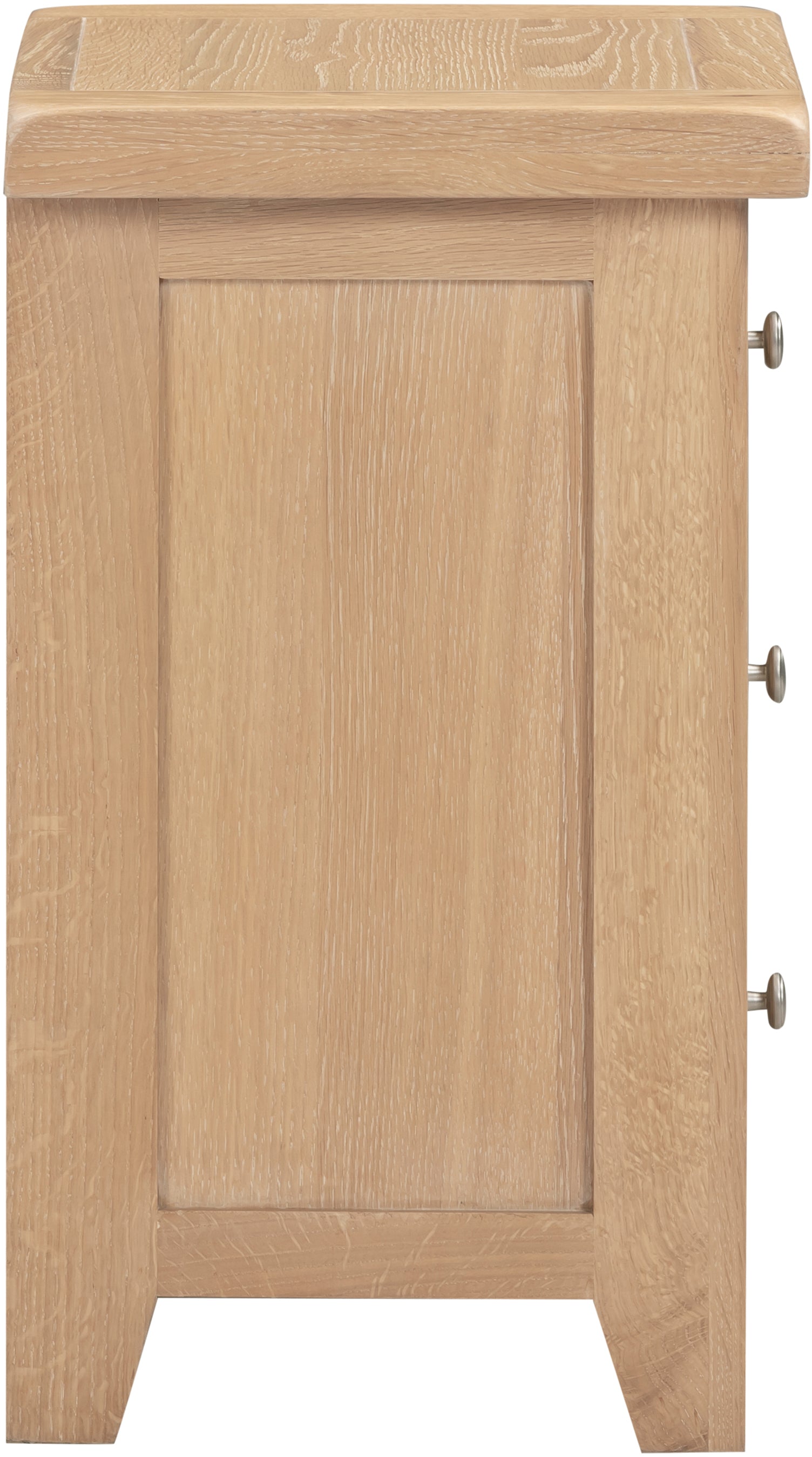 Highley Oak 3 Drawer Bedside Table - Bridgnorth Furniture