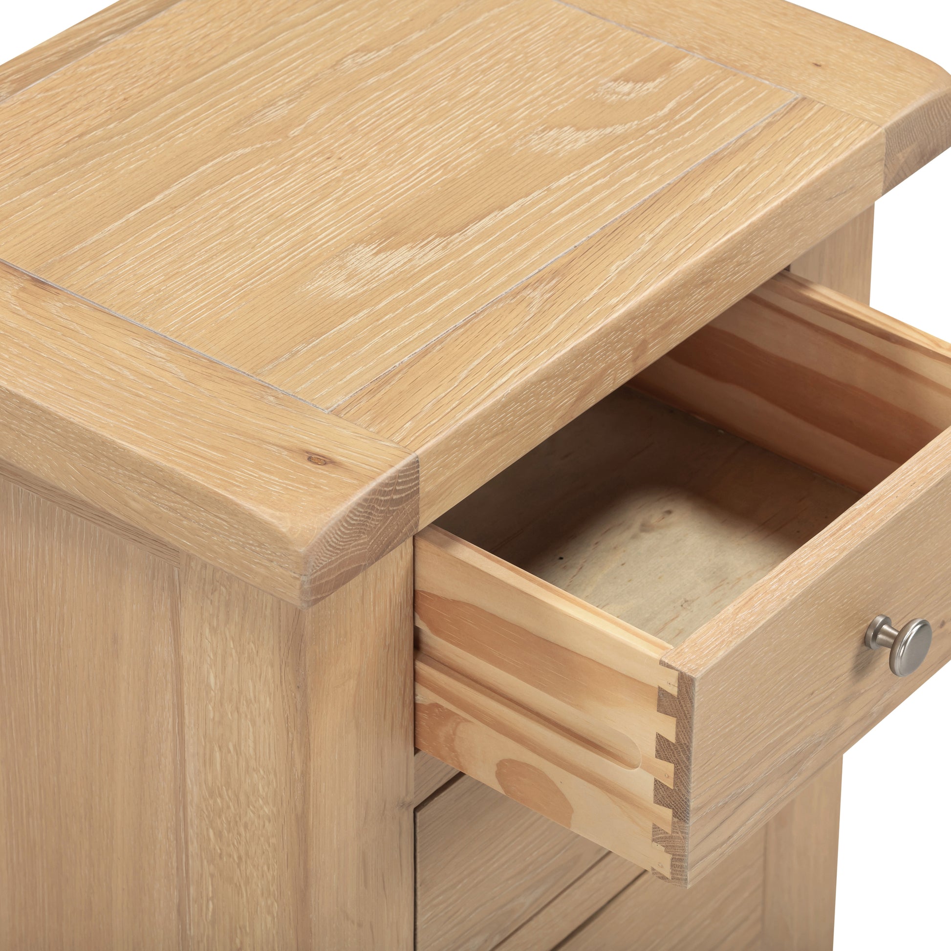 Highley Oak 3 Drawer Bedside Table - Bridgnorth Furniture