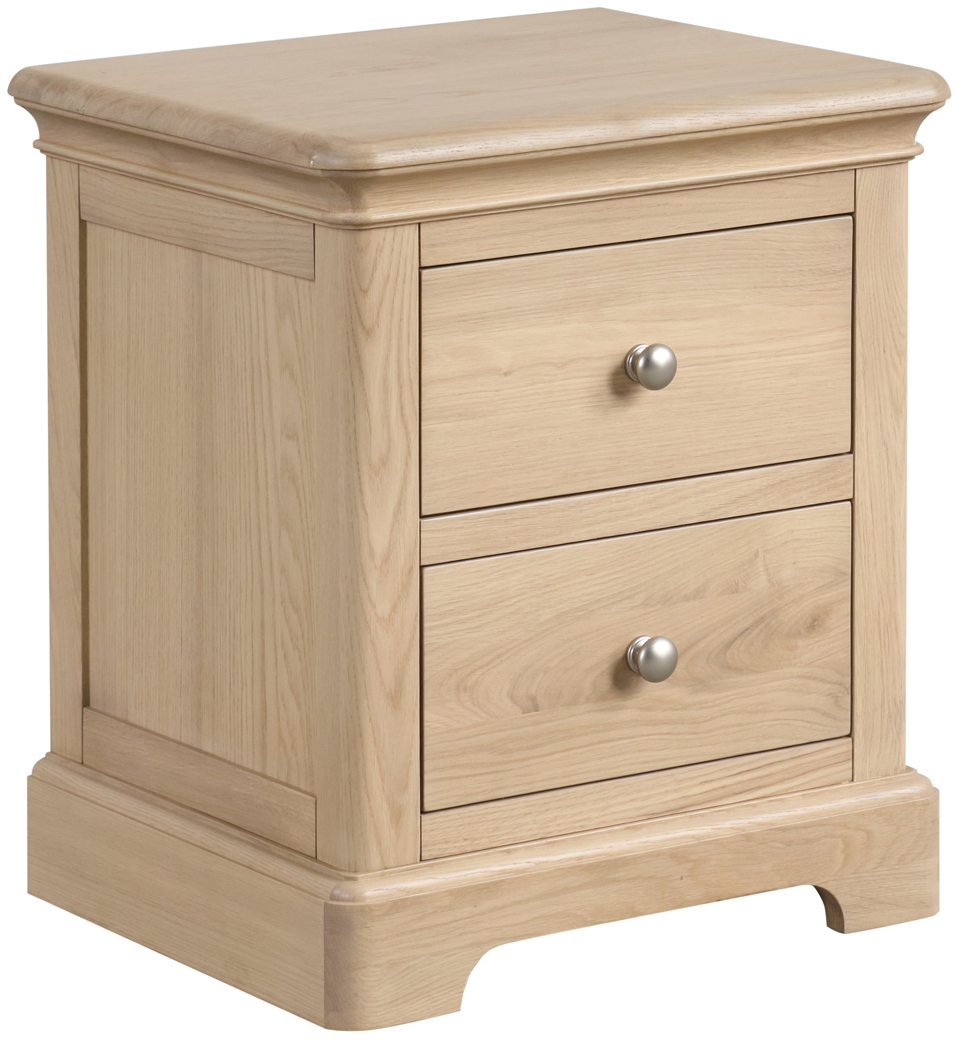 Stretton Oak 2 Drawer Bedside Table - Bridgnorth Furniture