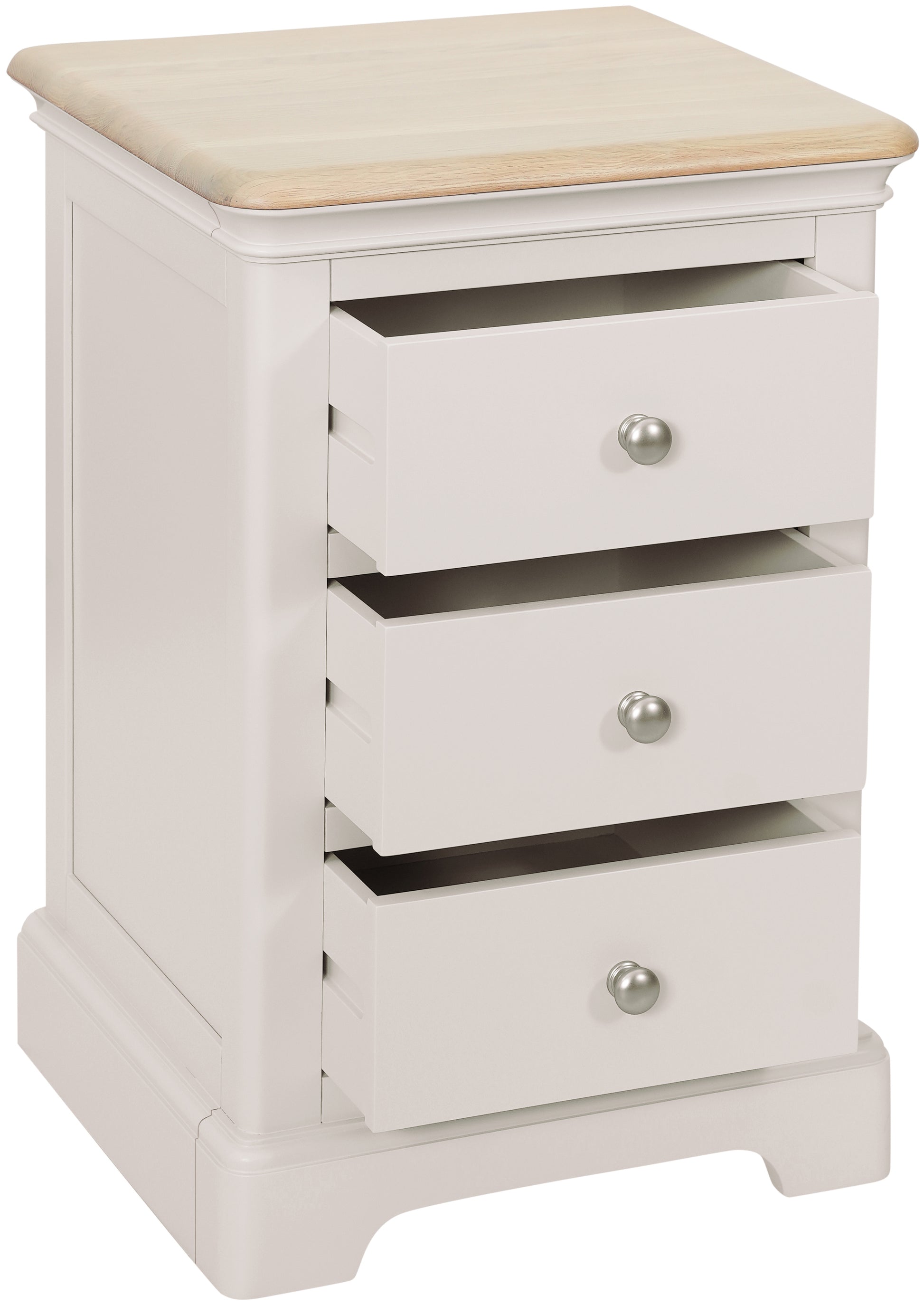 Stretton Painted 3 Drawer Bedside Table - Bridgnorth Furniture