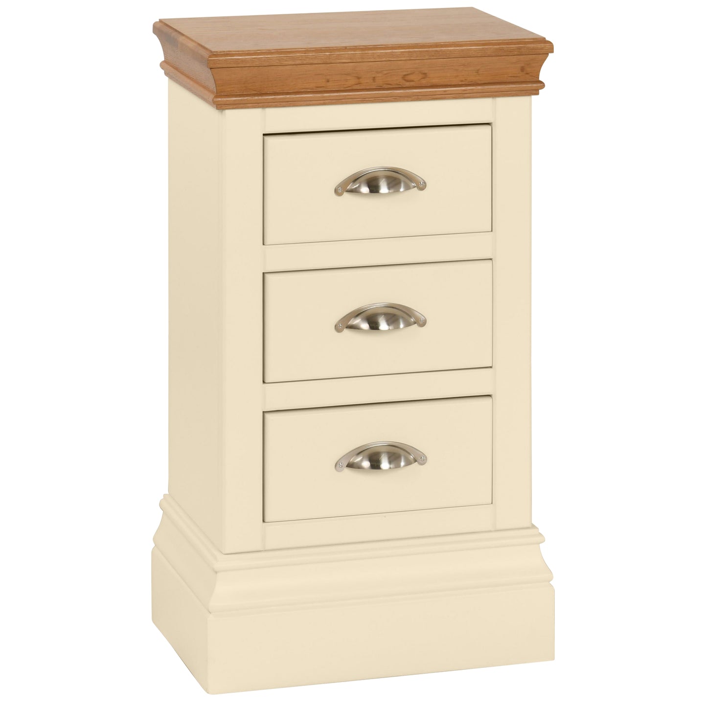 Albrighton Painted Oak Compact 3 Drawer Bedside - Bridgnorth Furniture