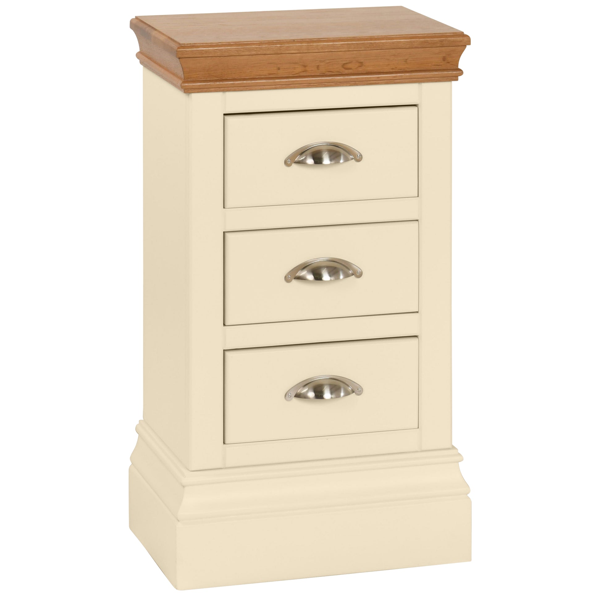 Albrighton Painted Oak Compact 3 Drawer Bedside - Bridgnorth Furniture