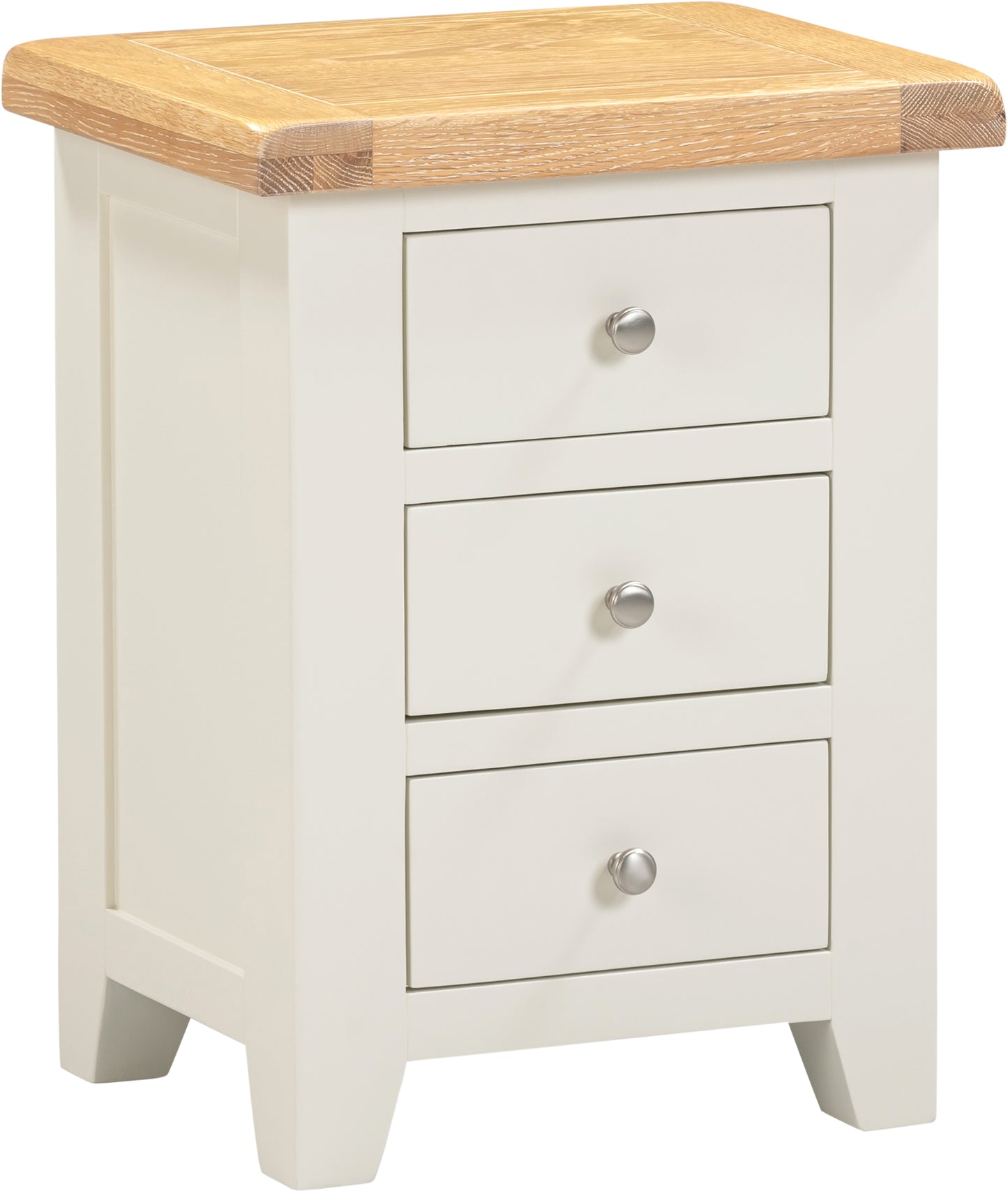 Highley Painted  Oak 3 Drawer Bedside Table - Bridgnorth Furniture