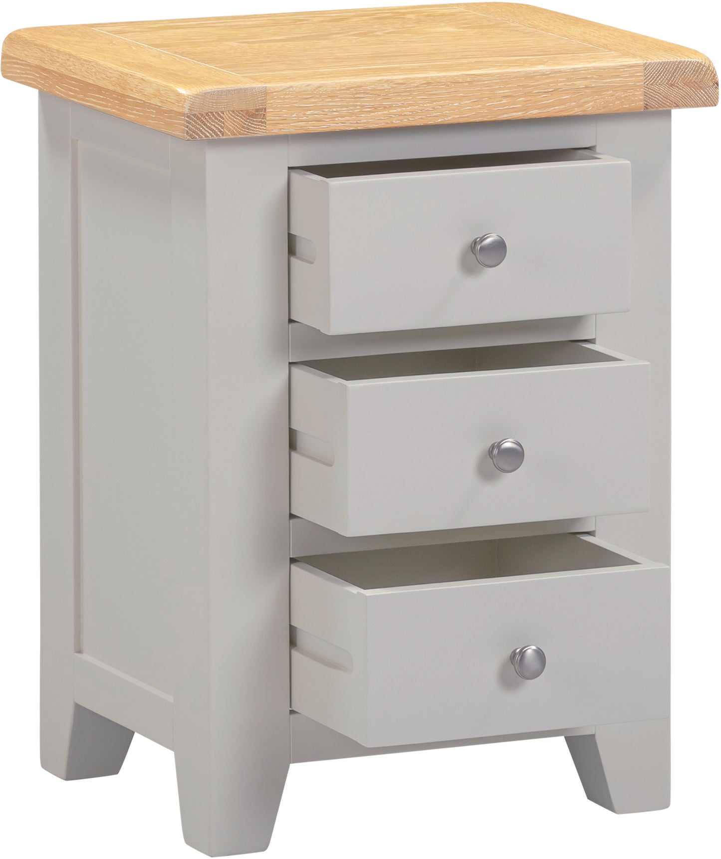 Highley Painted  Oak 3 Drawer Bedside Table - Bridgnorth Furniture