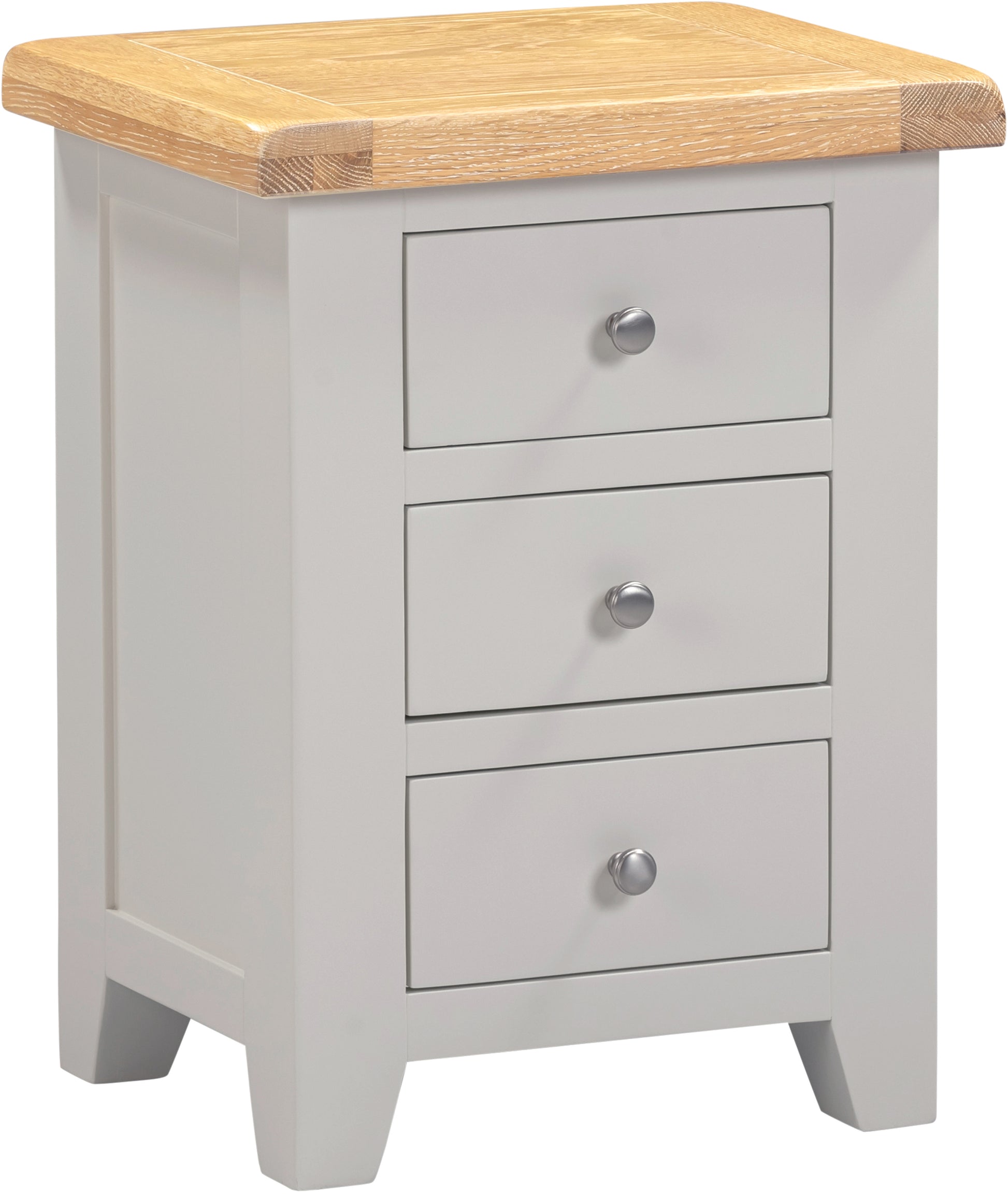 Highley Painted  Oak 3 Drawer Bedside Table - Bridgnorth Furniture
