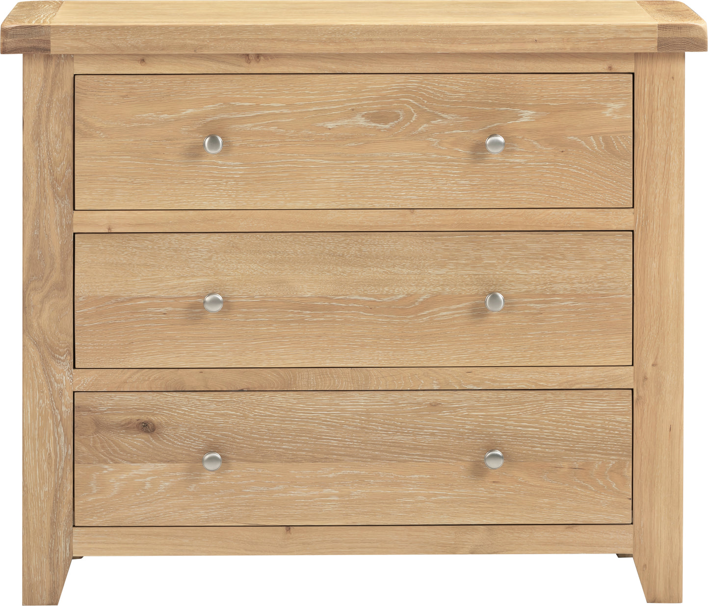Highley Oak 3 Drawer Chest - Bridgnorth Furniture