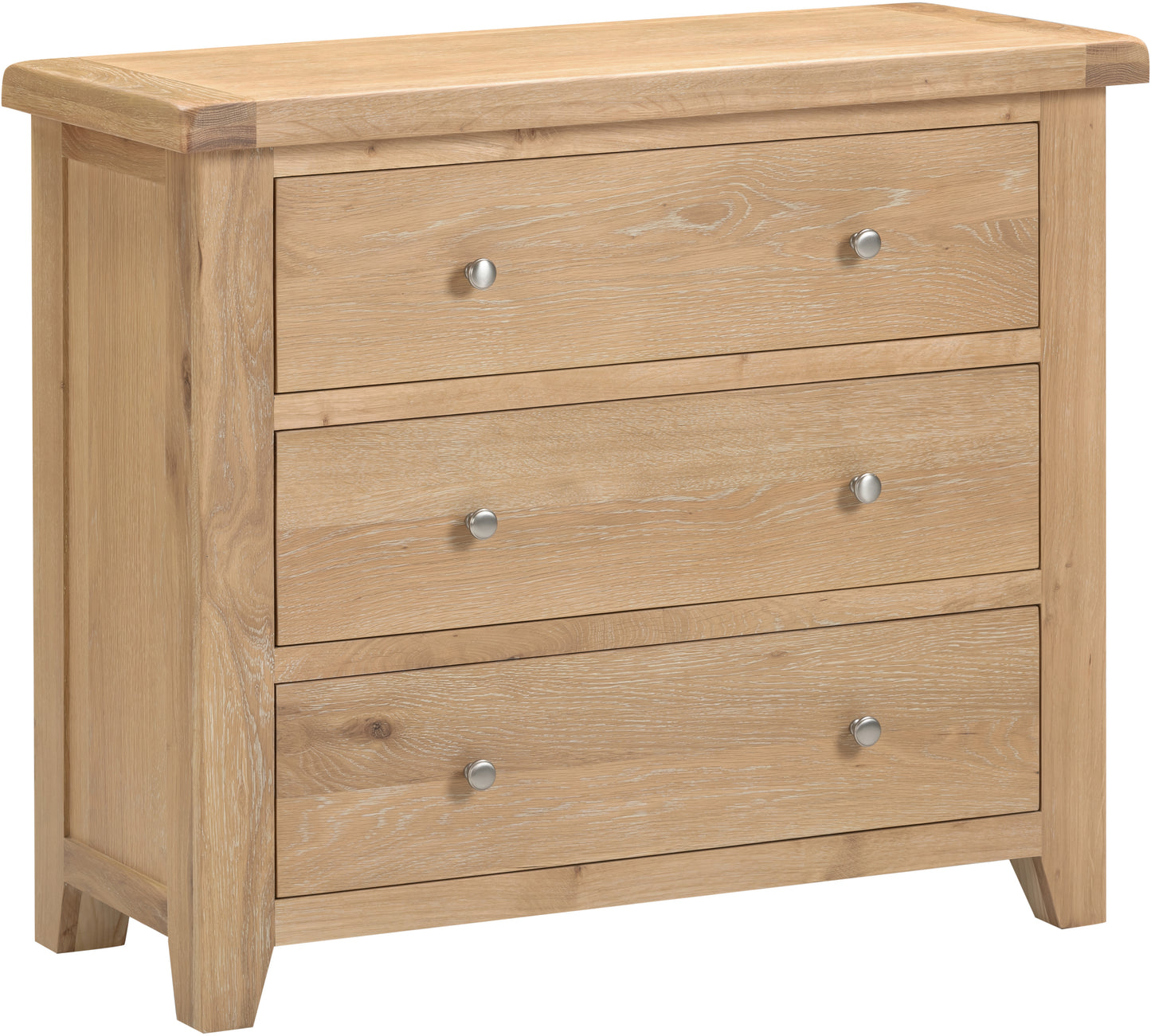 Highley Oak 3 Drawer Chest - Bridgnorth Furniture