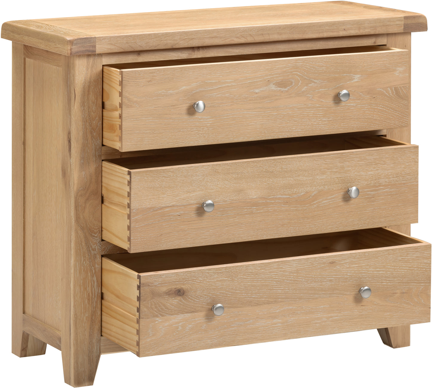 Highley Oak 3 Drawer Chest - Bridgnorth Furniture